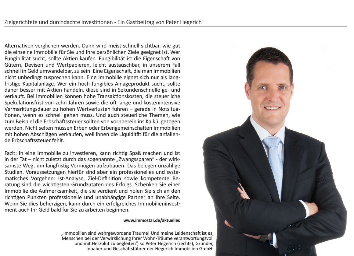 Foto Immostar - Worauf Kapitalanleger achten sollten