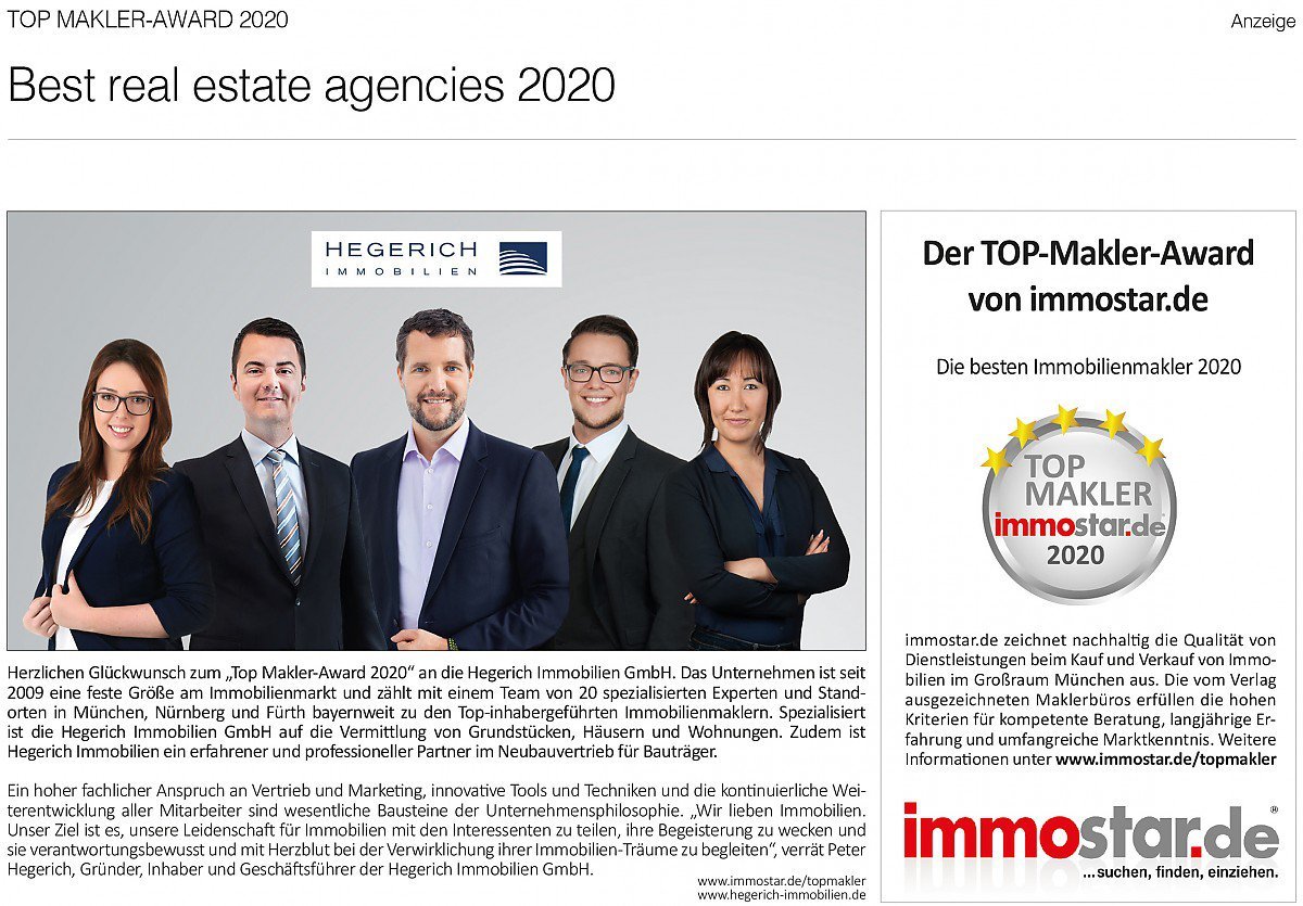 immostar.de Top Makler Award 2020