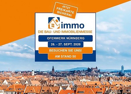 Foto <b>26.-27 September 2020 |</b> Besuchen Sie Hegerich Immobilien auch in diesem Jahr auf der immo N�rnberg am <b>Stand 50 von 10 bis 17 Uhr</b>. Wir freuen uns auf Sie! Mit der Freikarte, die Sie �ber das Formular abrufen k�nnen, erhalten Sie und Ihre gesamte Familie kostenlosen Eintritt zur gesamten Immobilienmesse [...] <br>