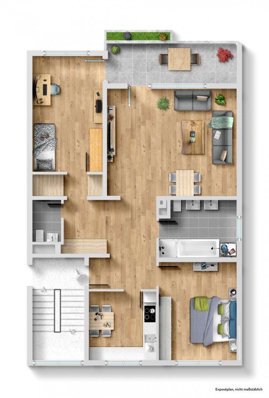 Grundriss Etagenwohnung F�rth