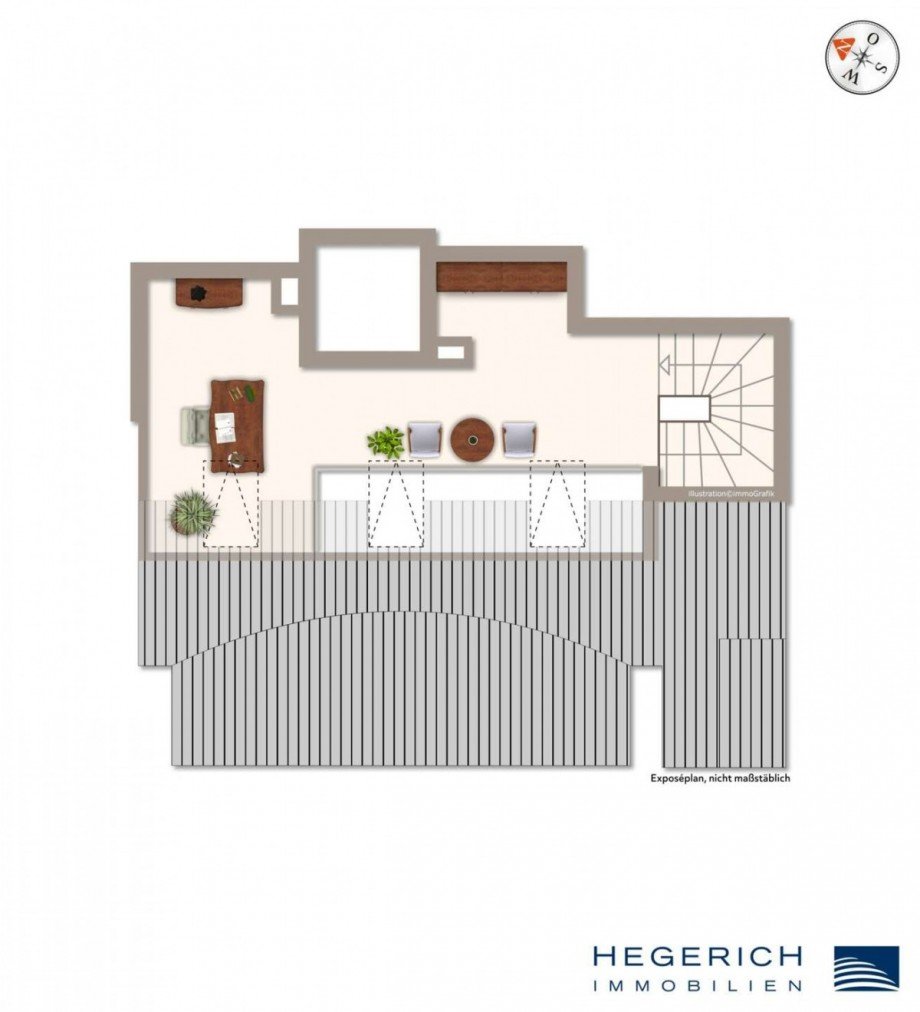 Expos�-Grundriss Dachgeschosswohnung M�nchen