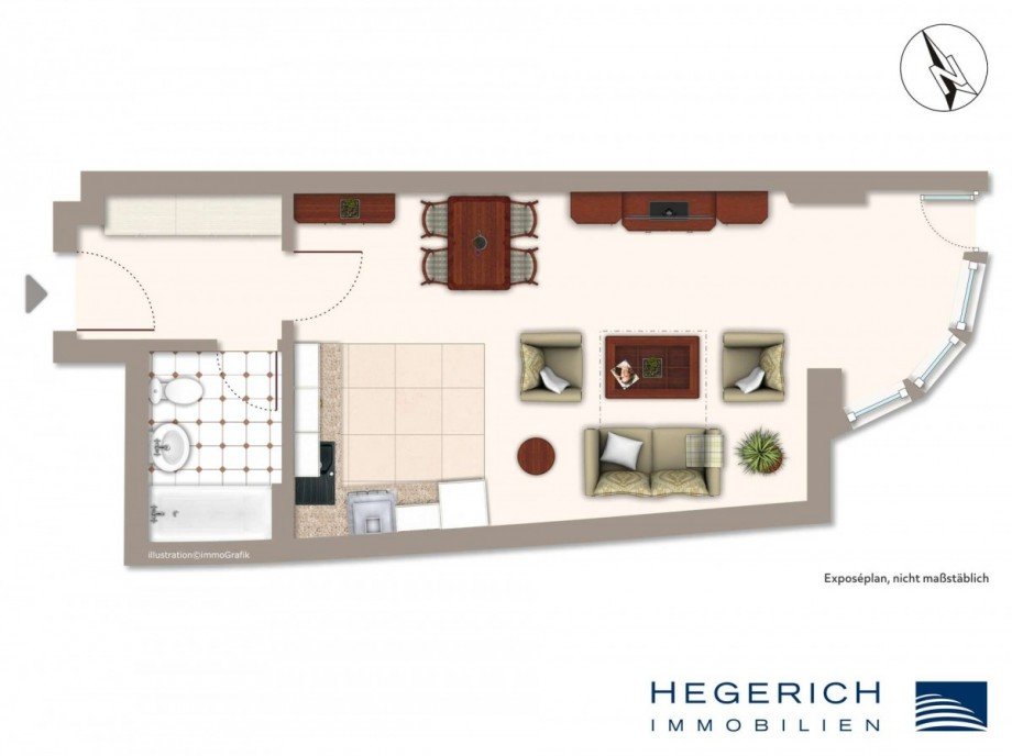 Expos� Grundriss Erdgeschosswohnung M�nchen