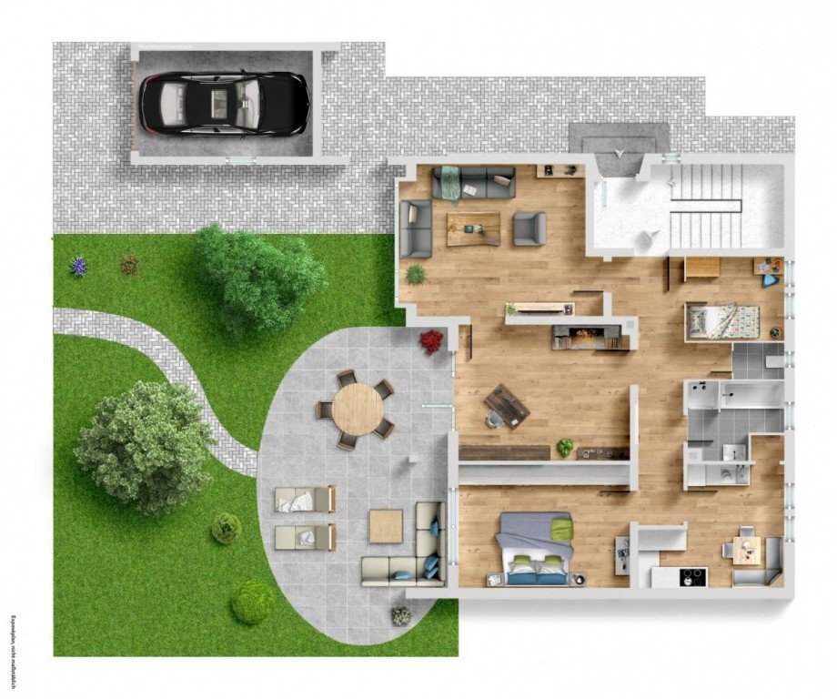 Grundriss EG Zweifamilienhaus F�rth
