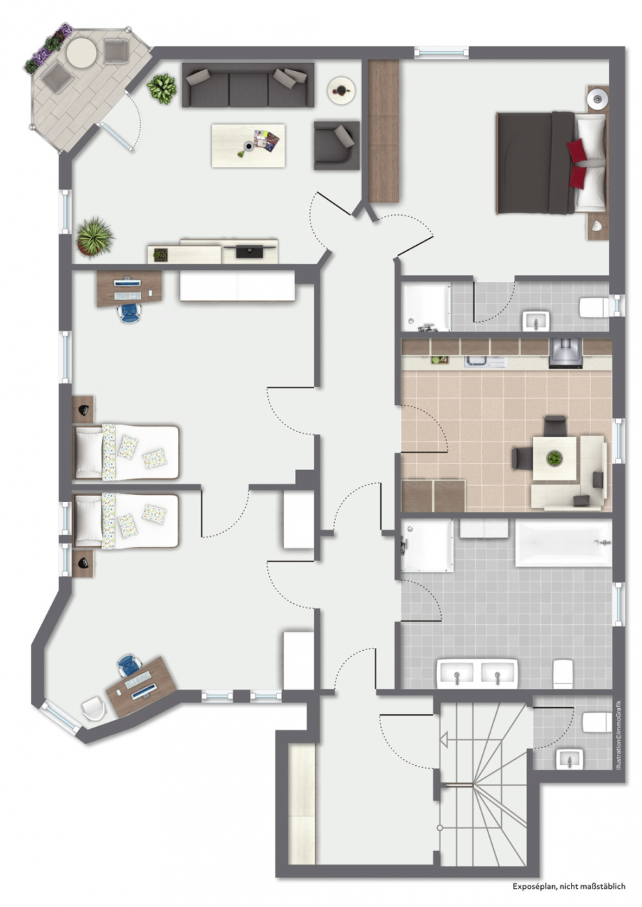 Grundriss 1. OG Mehrfamilienhaus Georgensgm�nd