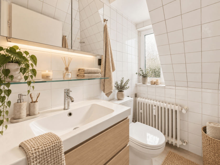 Badezimmer - KI visualisiert Dachgeschosswohnung M�nchen