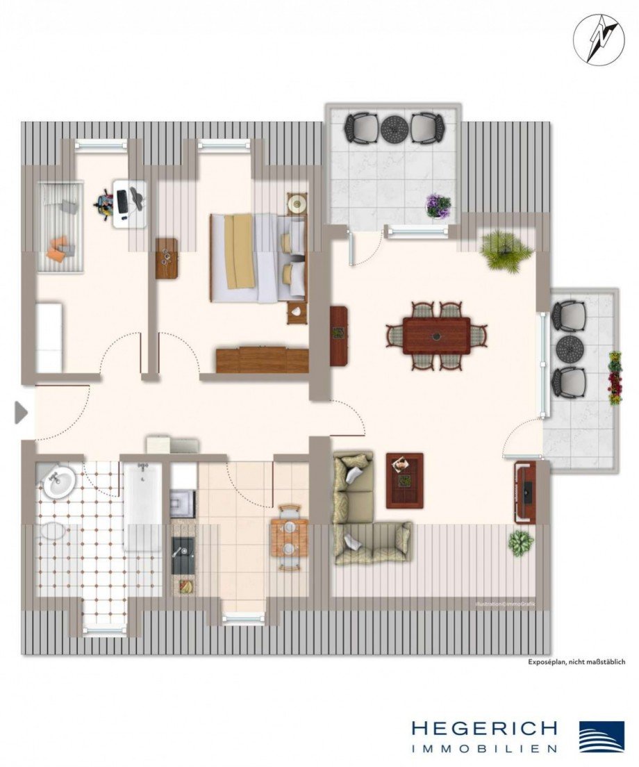 Expos�_Grundriss Dachgeschosswohnung M�nchen