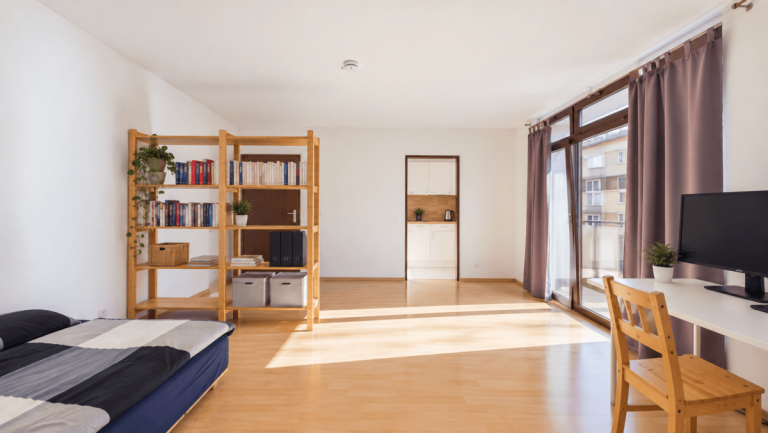 Wohn- und Schlafbereich M�nchen Etagenwohnung HEGERICH: Helle 1-Zimmer-Wohnung mit Westbalkon - vermietet in M�nchen-Obergiesing-Fasangarten!