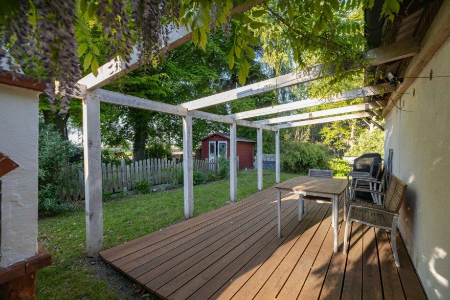 Blick auf die Terrasse Etagenwohnung Bockhorn