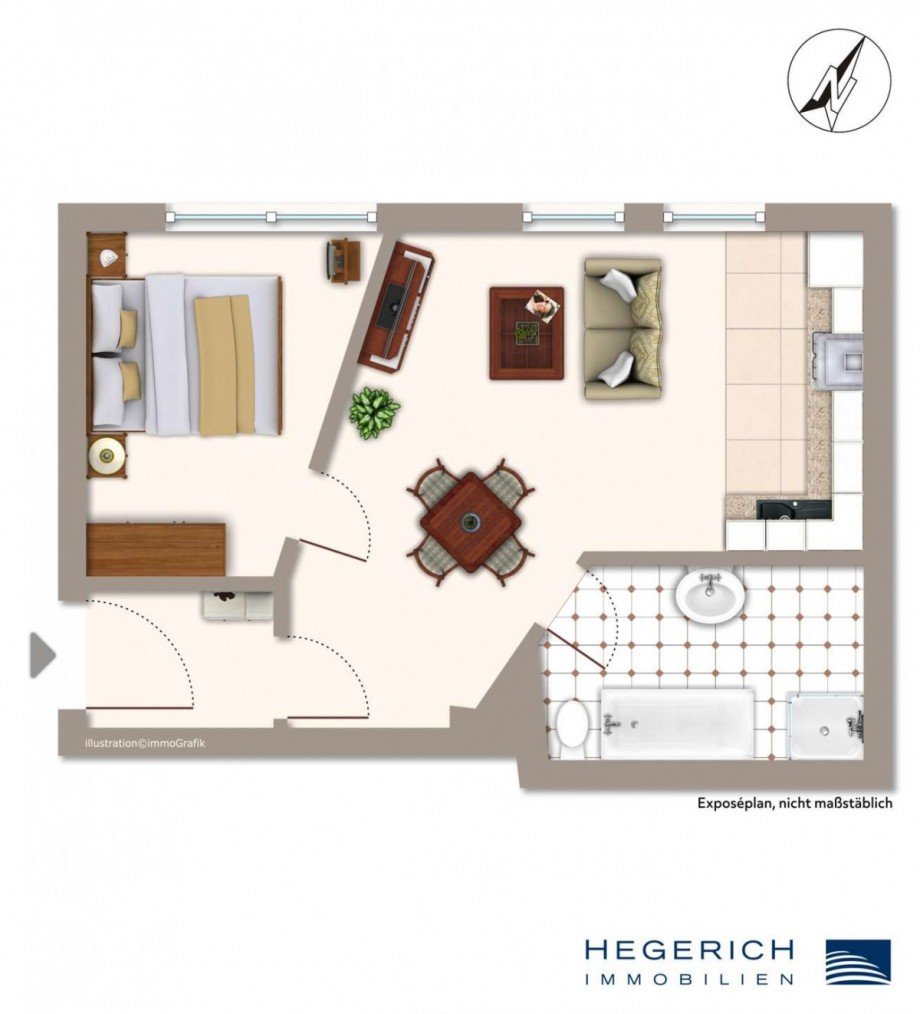 Expos�-Grundriss Etagenwohnung M�nchen