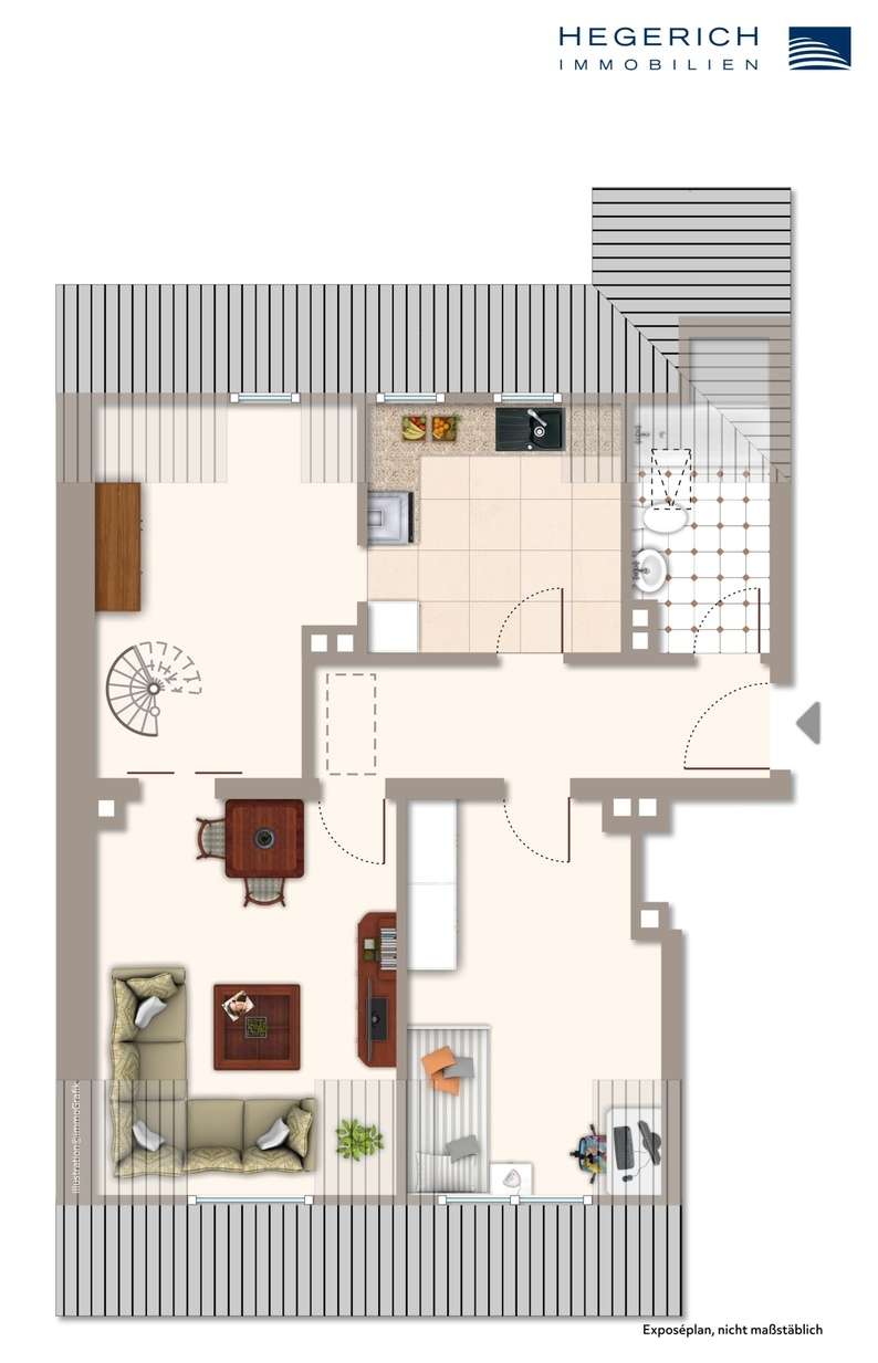Expos�-Grundriss-DG Maisonettewohnung M�nchen