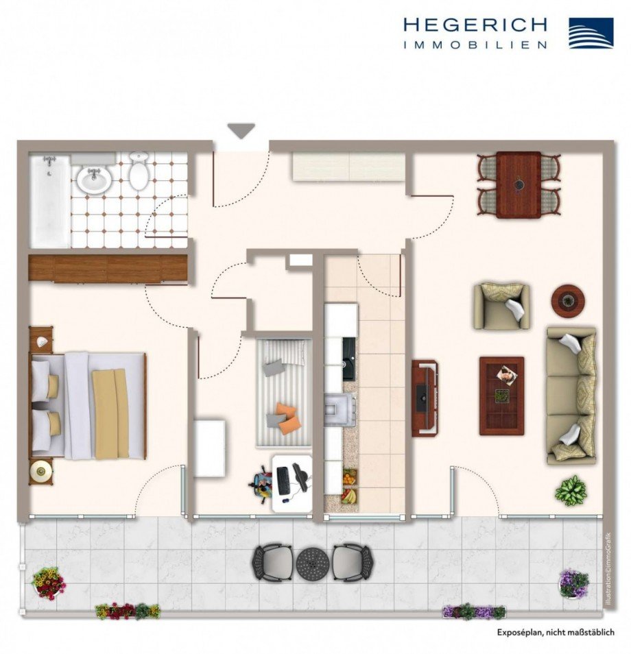 Expos�-Grundriss Etagenwohnung m�nchen