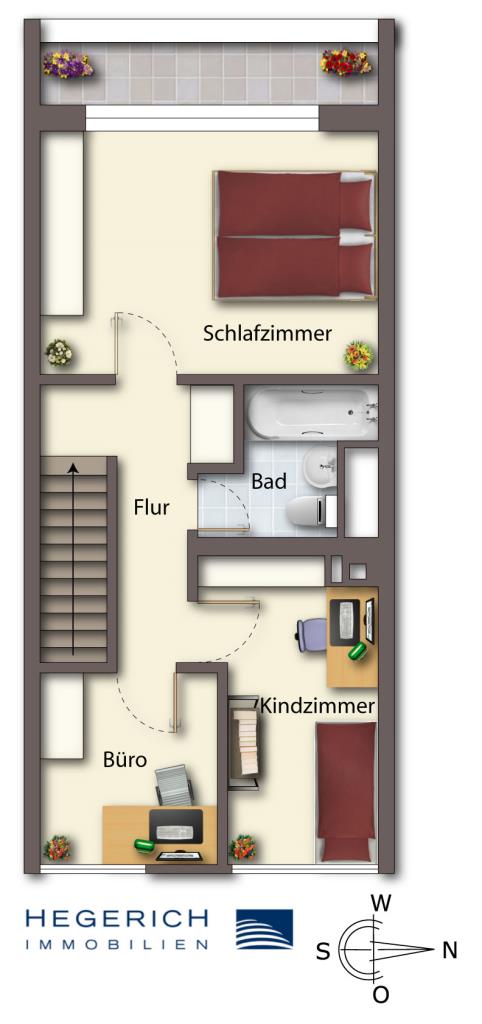 Grundriss 5. OG Maisonettewohnung M�nchen