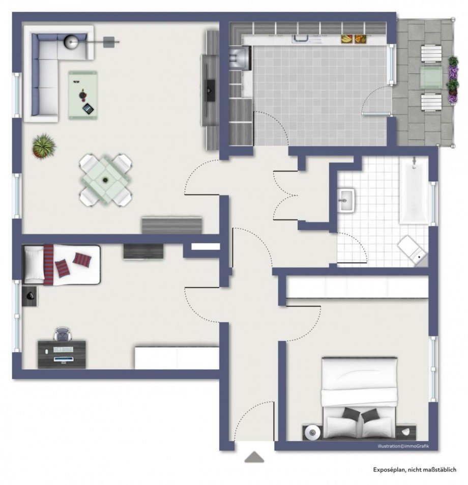 WG93056_Grundriss Etagenwohnung M�nchen