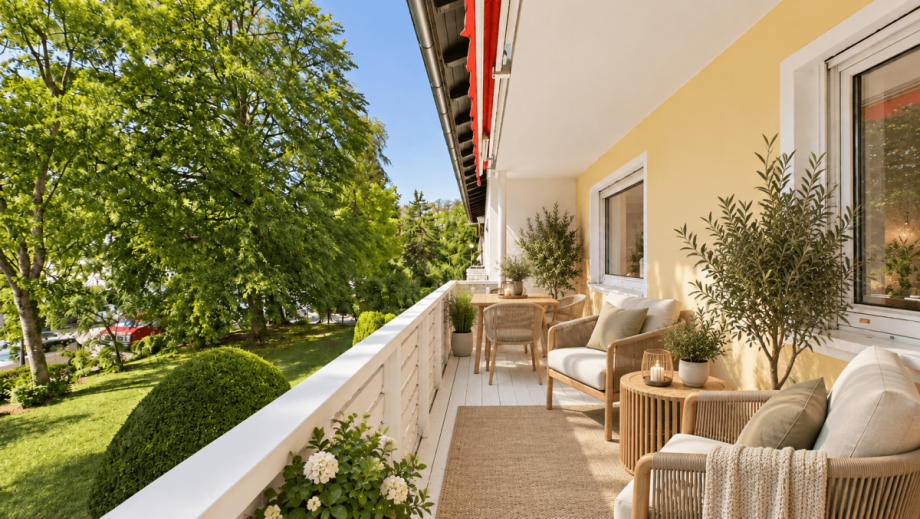 Balkon (KI Visualisierung) Etagenwohnung Gr�nwald