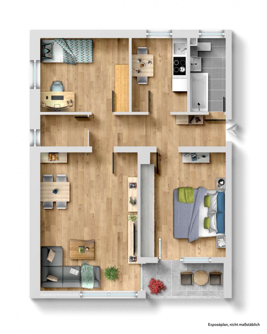 Grundriss Etagenwohnung F�rth