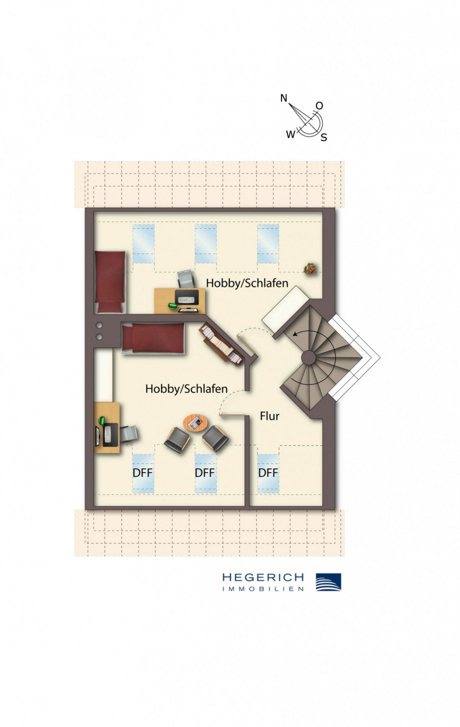Grundriss Dachgeschoss Doppelhaush�lfte Krailling