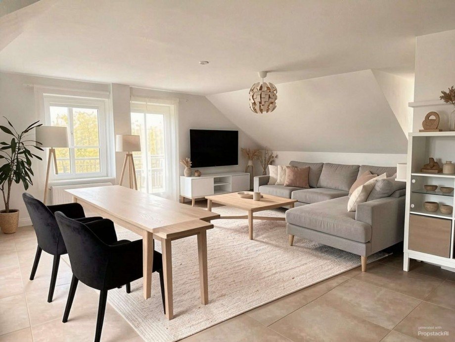 Wohnzimmer - (KI generiert) Dachgeschosswohnung F�rth