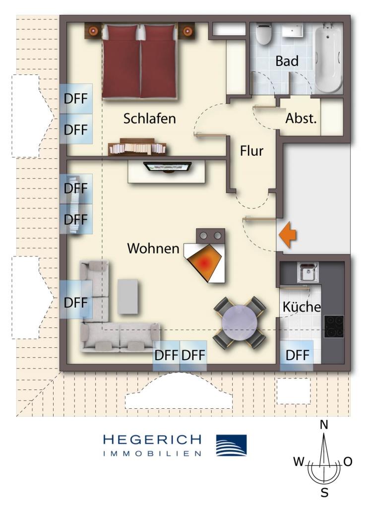 Grundriss Dachgeschosswohnung M�nchen