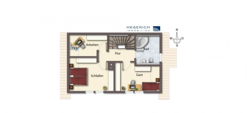 Grundriss OG Einfamilienhaus M�nchen