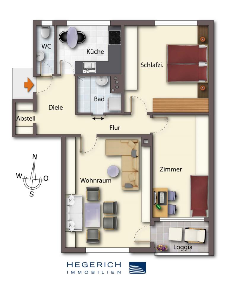 10_WG98016_Grundriss Wohnung M�nchen