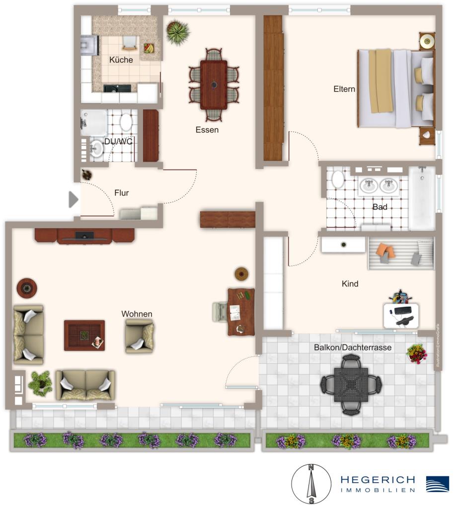 Grundriss Dachgeschosswohnung M�nchen