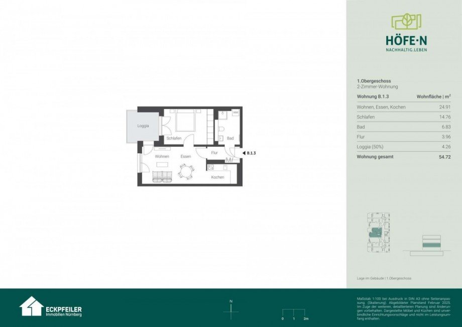 Grundriss_B_1.3 Etagenwohnung N�rnberg