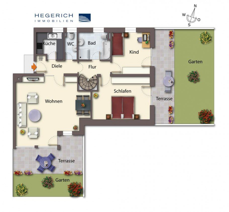 Grundriss EG Erdgeschosswohnung M�nchen