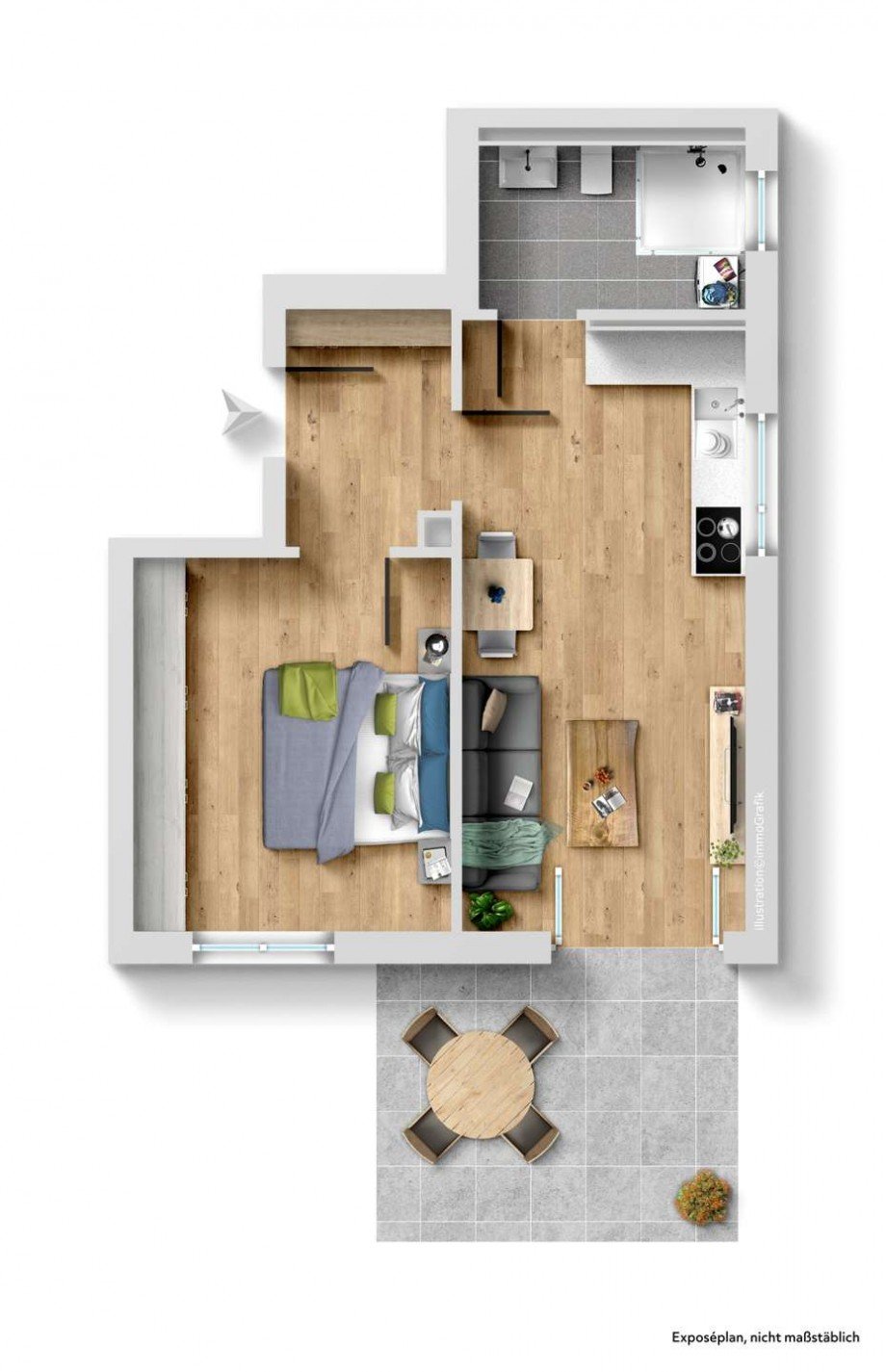 Grundriss Erdgeschosswohnung Ingolstadt