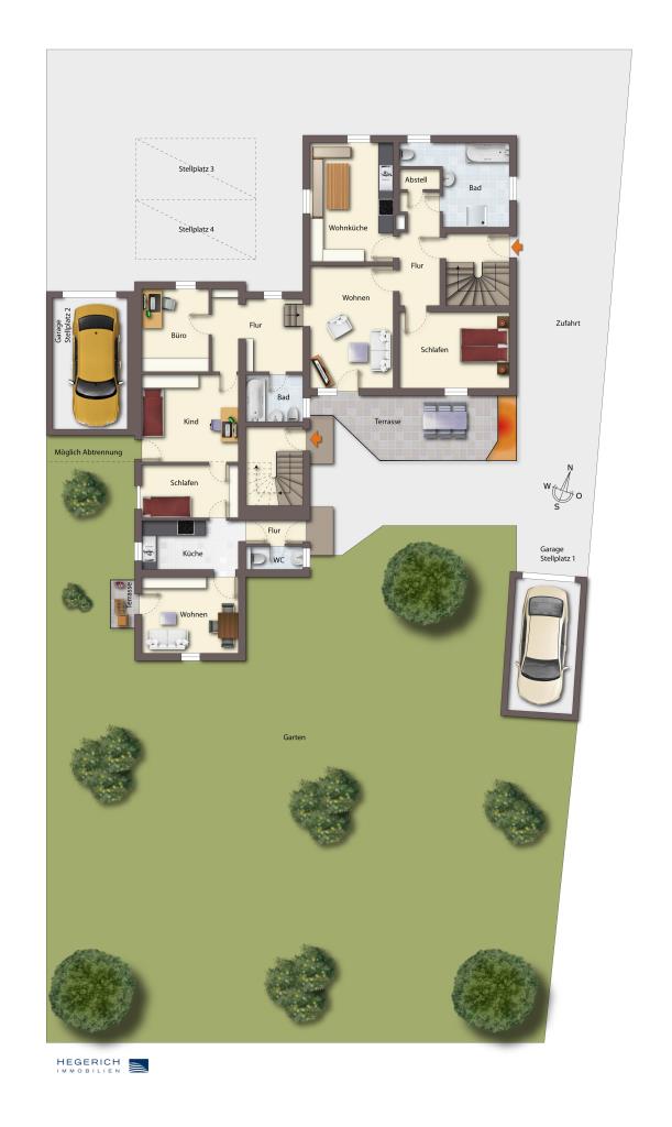 Grundiss Erdgescho� Mehrfamilienhaus M�nchen