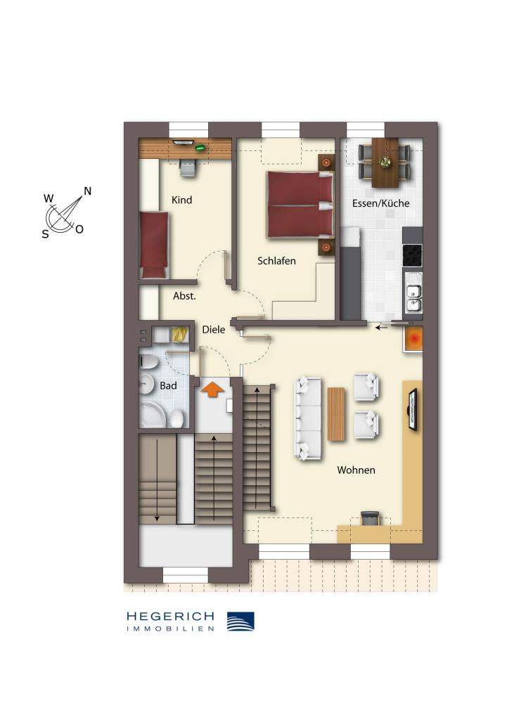 Grundriss Dachgeschosswohnung M�nchen