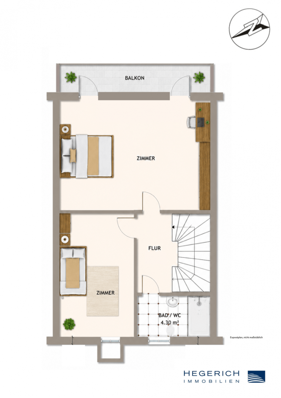Grundriss Obergeschoss Reihenhaus M�nchen