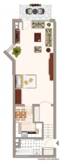 Grundriss HEGERICH: Vermietete 1-Zimmer-Wohnung in Untergiesing-Harlaching - ein echtes Schmuckst�ck!