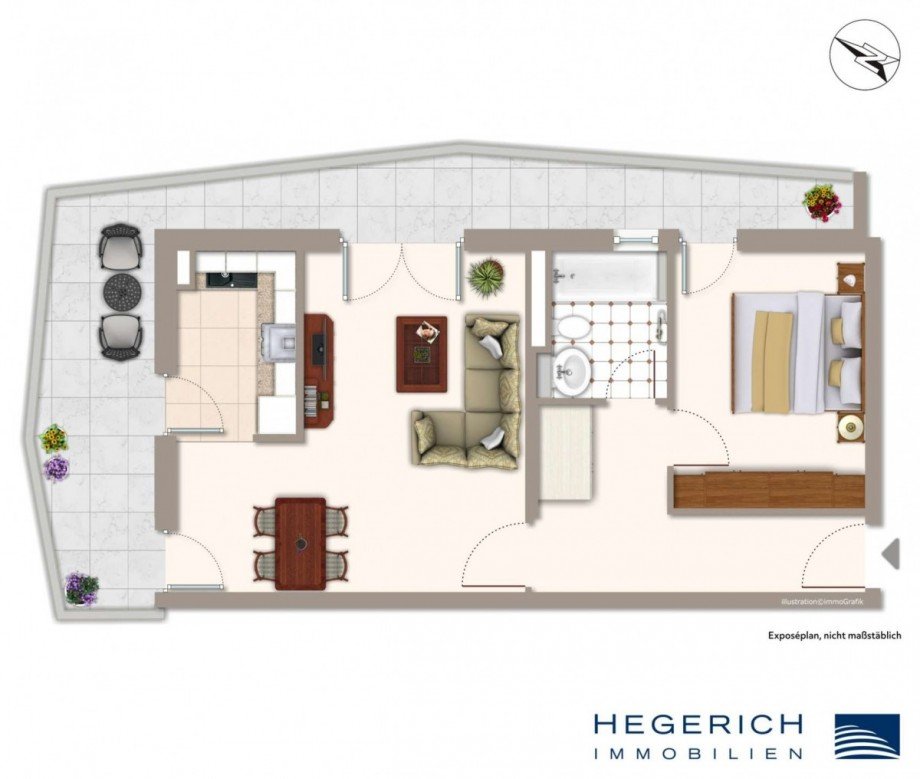 Expos�-Grundriss Wohnung Unterschlei�heim