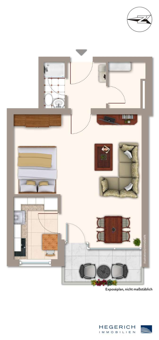 Expos�-Grundriss Etagenwohnung M�nchen