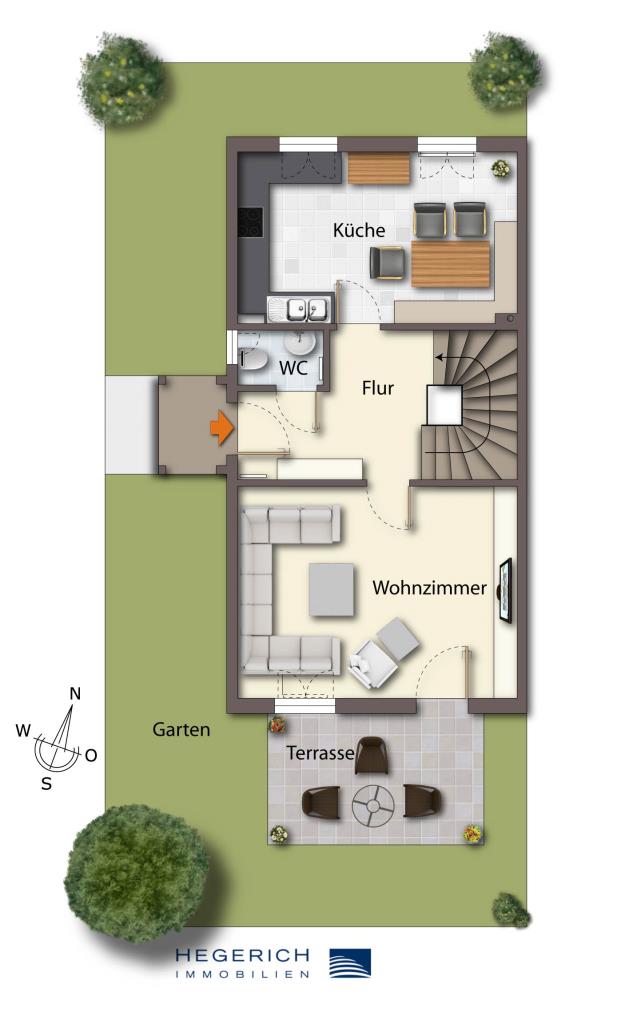 Erdgeschoss Reiheneckhaus Landsberied