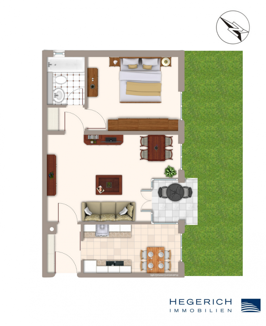 Wohnungsgrundriss Erdgeschosswohnung M�nchen
