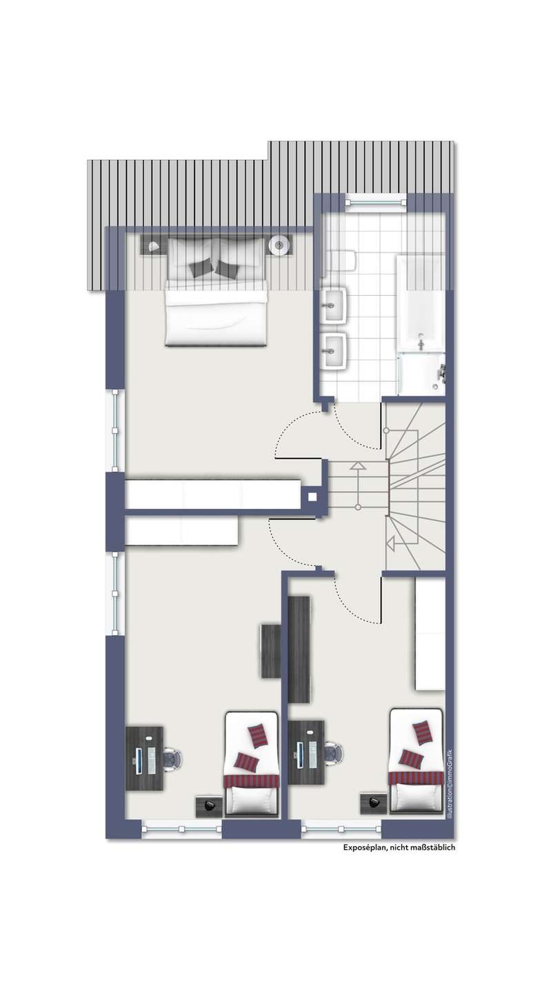 Grundriss - Obergeschoss Reiheneckhaus Schwarzenbruck