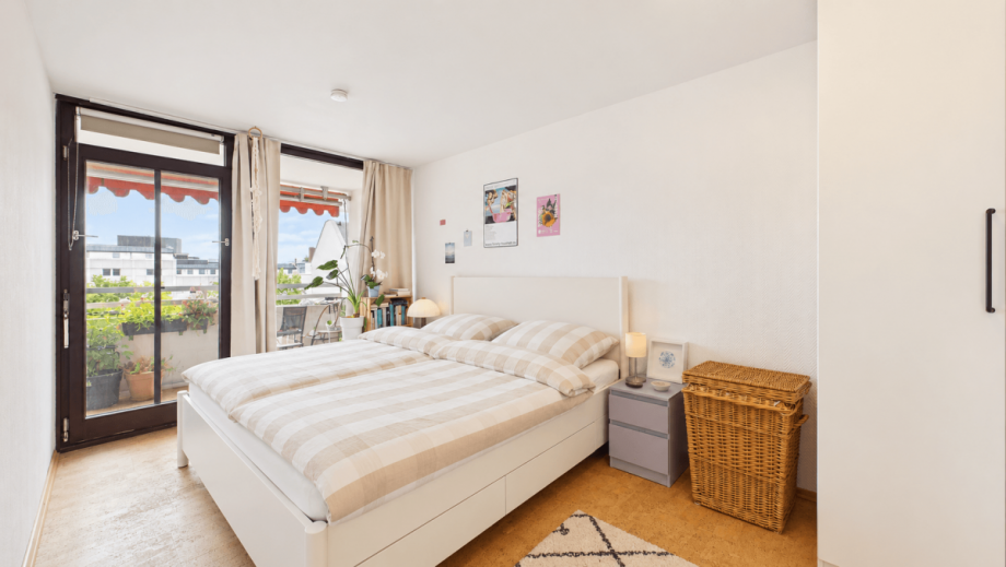Schlafzimmer - KI visualisiert Etagenwohnung m�nchen