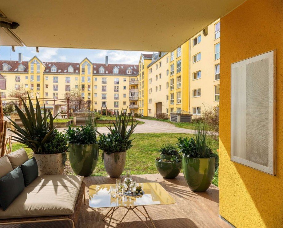 Terrasse virtuell m�bliert Erdgeschosswohnung F�rth