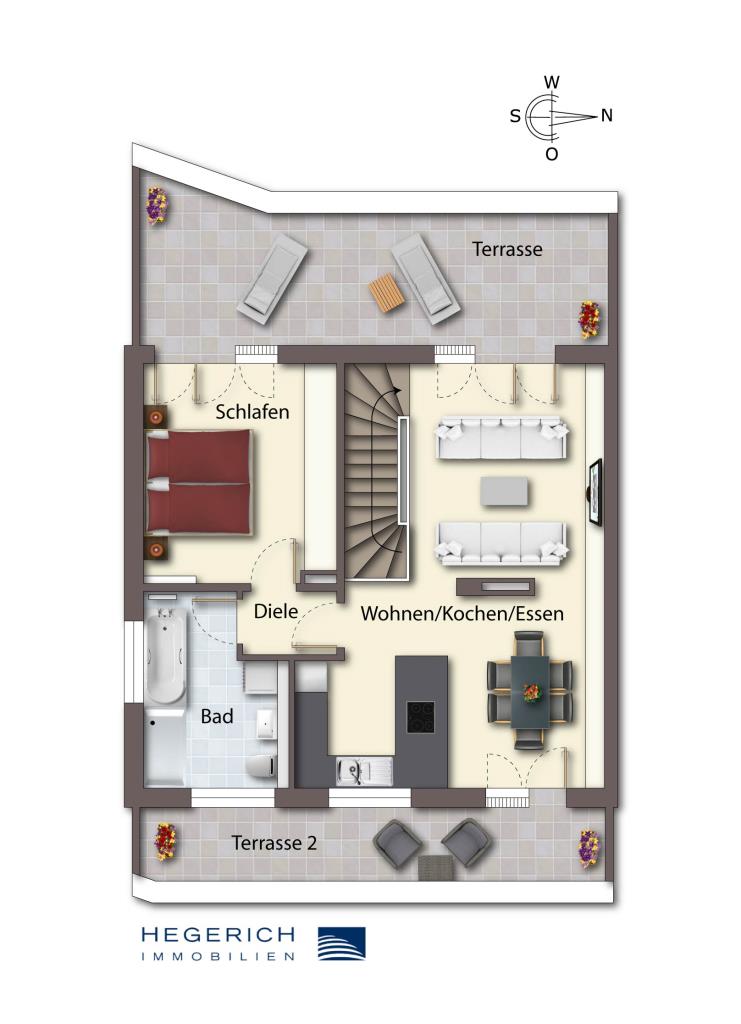 Grundriss OG Wohnung M�nchen