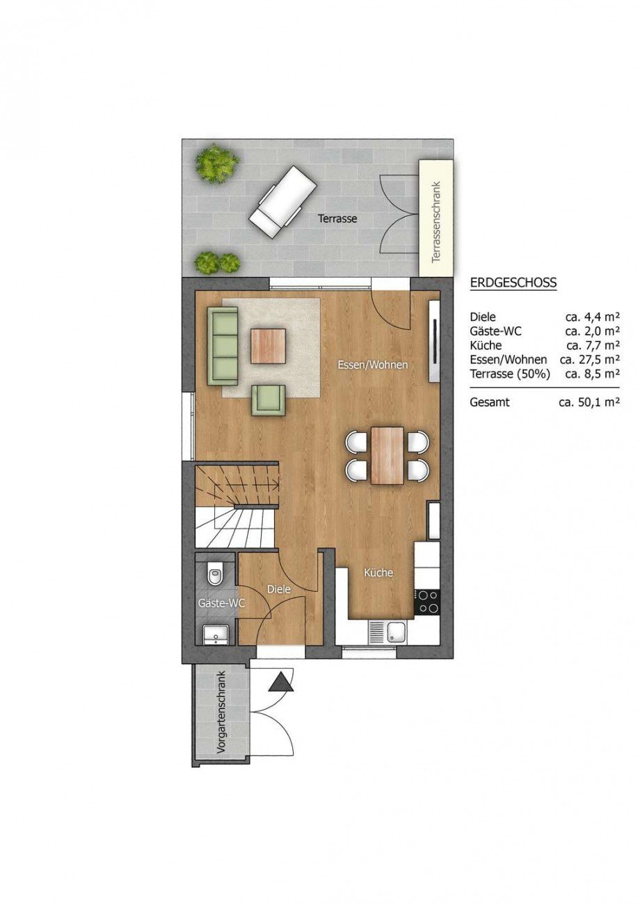 Grundriss EG Reihenmittelhaus N�rnberg