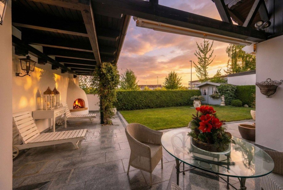 Terrasse Doppelhaush�lfte Gr�nwald