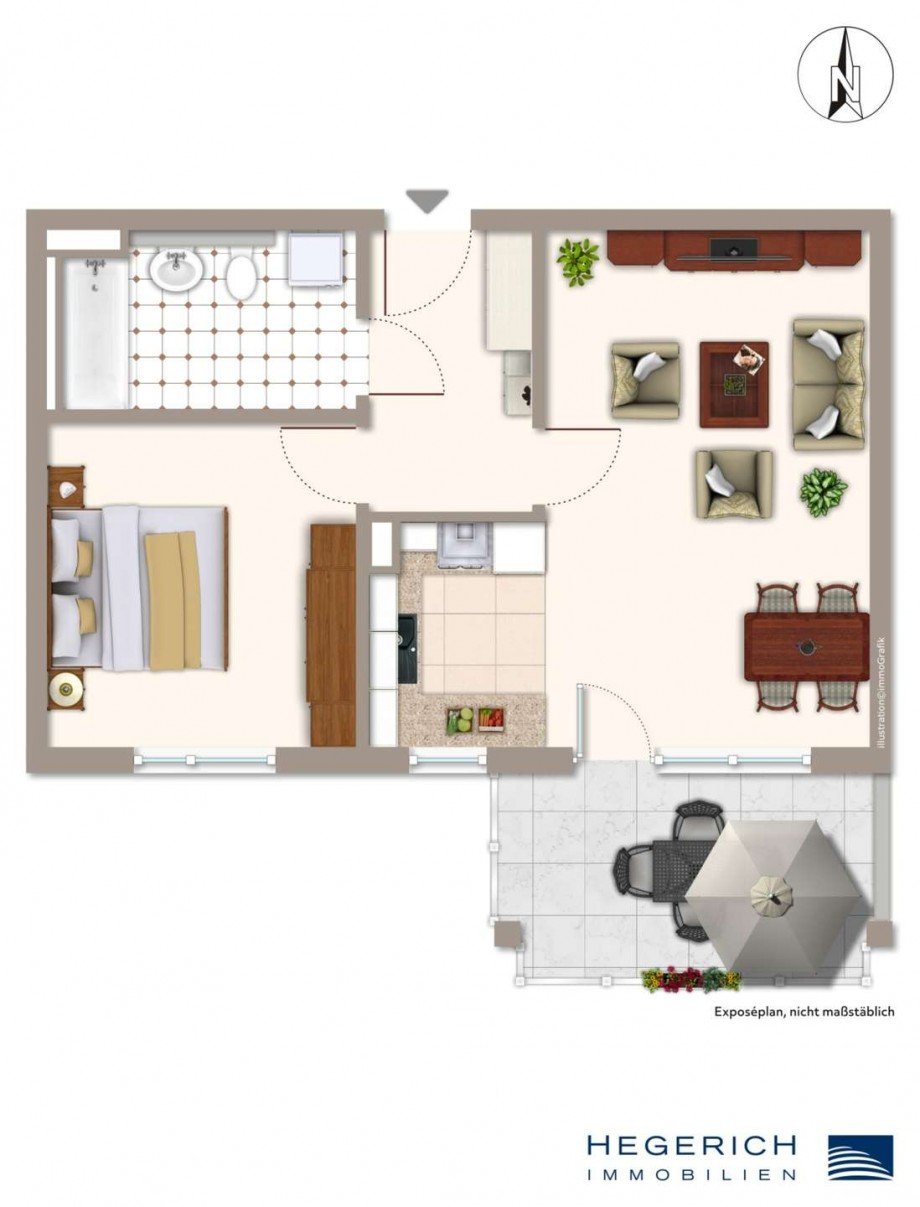 Grundriss Erdgeschosswohnung Taufkirchen