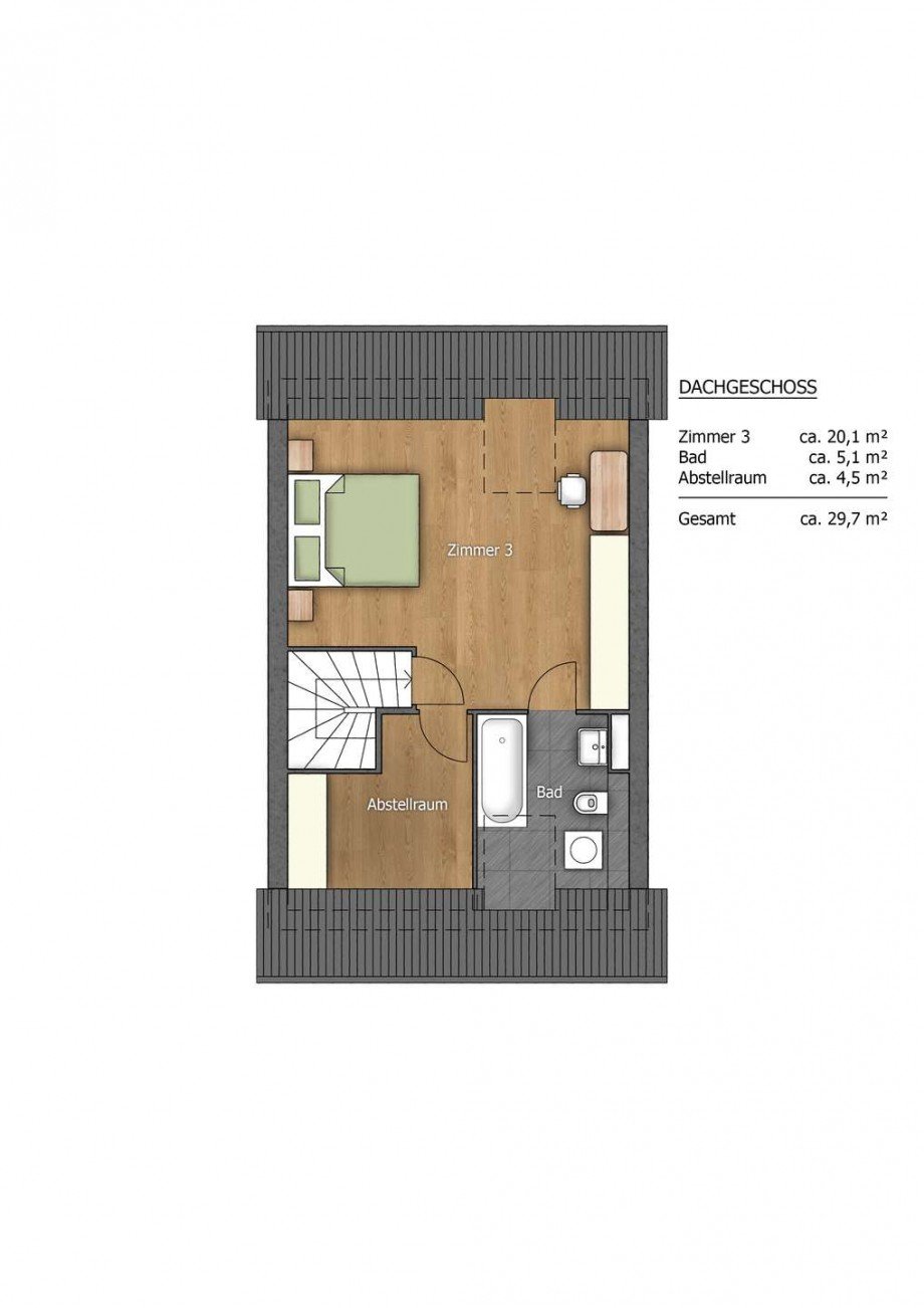 Grundriss 2.OG Reihenmittelhaus N�rnberg