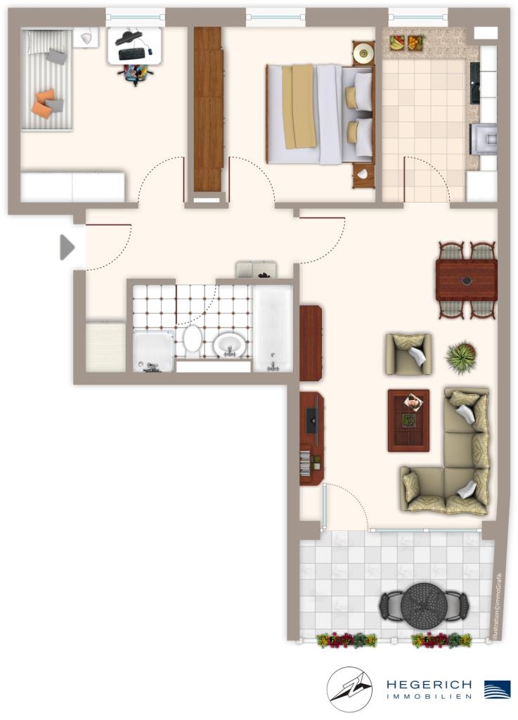 WG98353_Grundriss Etagenwohnung M�nchen