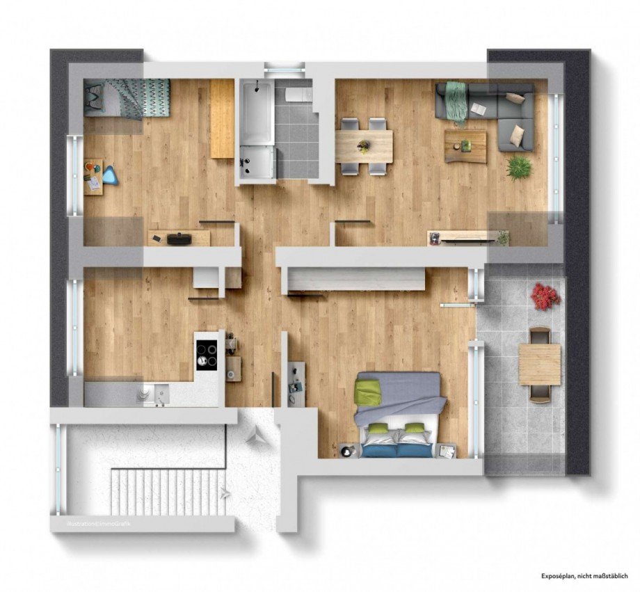 Grundriss Dachgeschosswohnung Cadolzburg