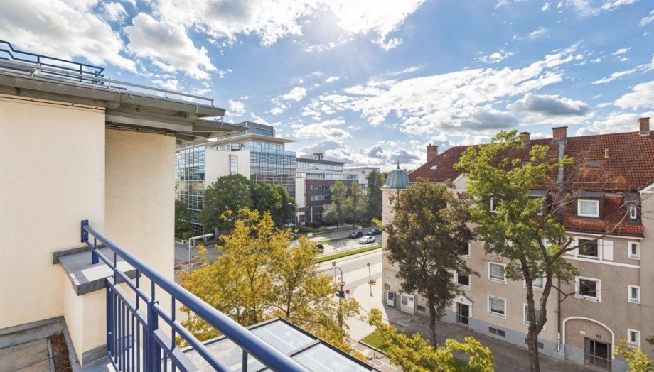 Blick von der Dachterrasse - (KI generiert) Penthousewohnung M�nchen