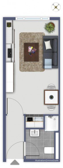Grundriss VERKAUFT: Studentenapartment in Top Lage