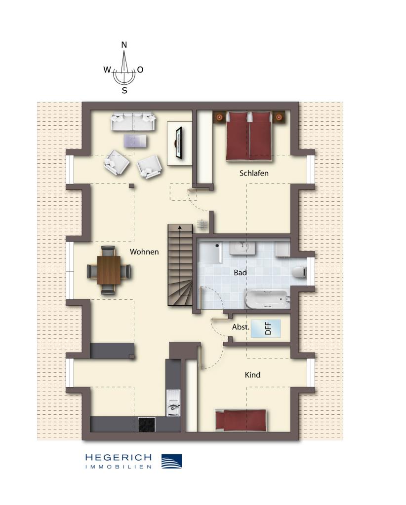 Grundriss Dachgeschosswohnung M�nchen