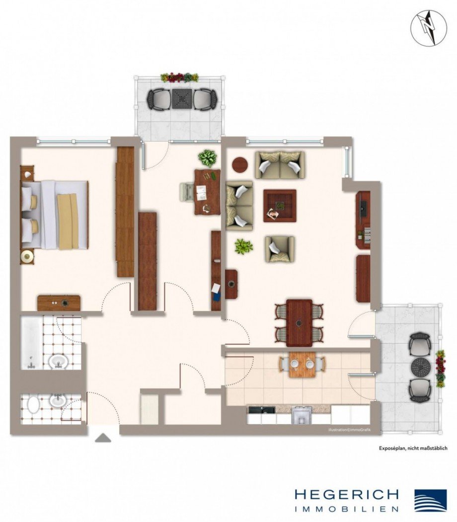 Expos�-Grundriss Etagenwohnung M�nchen